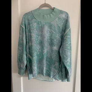 Urban Outfitters oversized long sleeve tie dye turquoise blue shirt